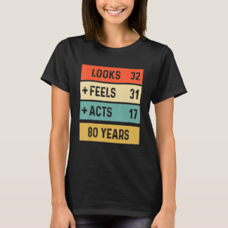 Retro 80th Birthday 80 Years Old Born In 1942 T-Shirt