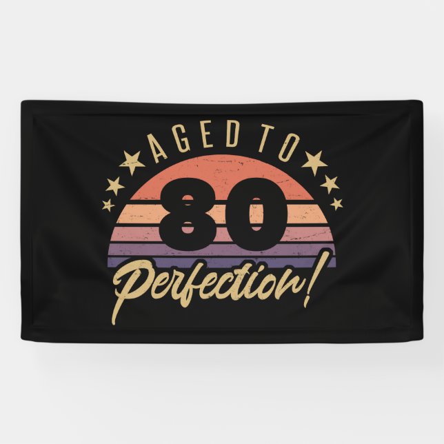 Retro 80th Birthday Humor Banner (Horizontal)