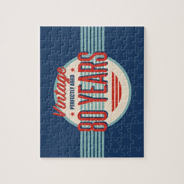Retro 80th Birthday Jigsaw Puzzle (Vertical)