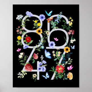 Retro 8647 Subtle Trump 86 47 Floral Boho Style Poster