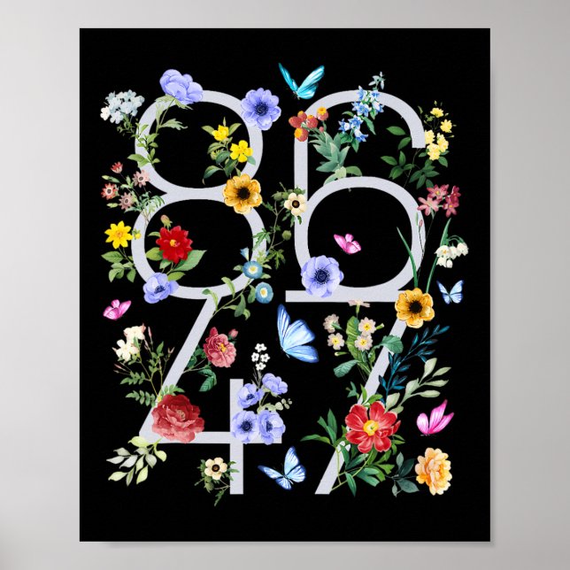 Retro 8647 Subtle Trump 86 47 Floral Boho Style  Poster (Front)