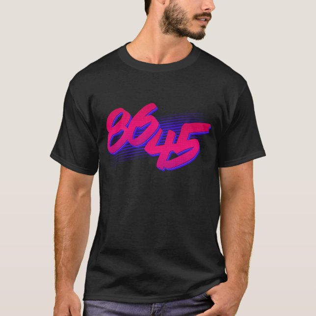 Retro 86 45 Impeach Trump Anti-Trump T-Shirt (Front)