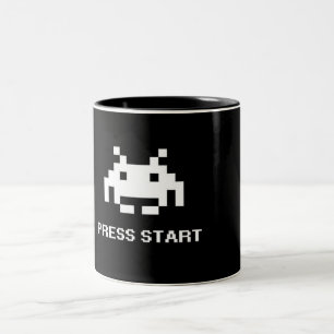 Retro 8-Bit Arcade Press Start Gamer Two-Tone Mug