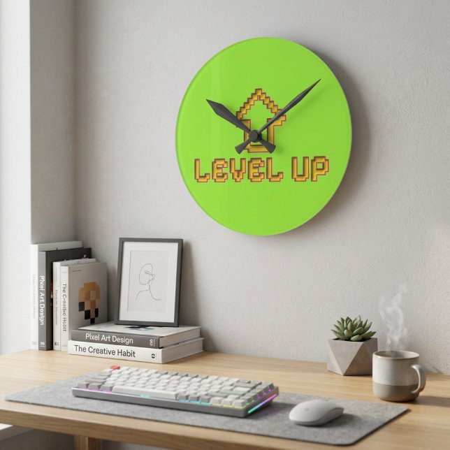 Retro 8-Bit EASY Wall Clock - Lime Green (Creator Uploaded)