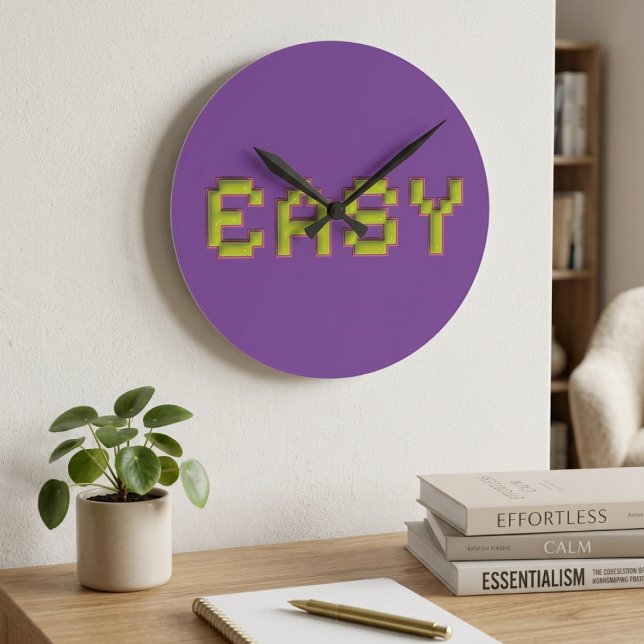 Retro 8-Bit EASY Wall Clock - Purple & Pink Cyberp (Creator Uploaded)