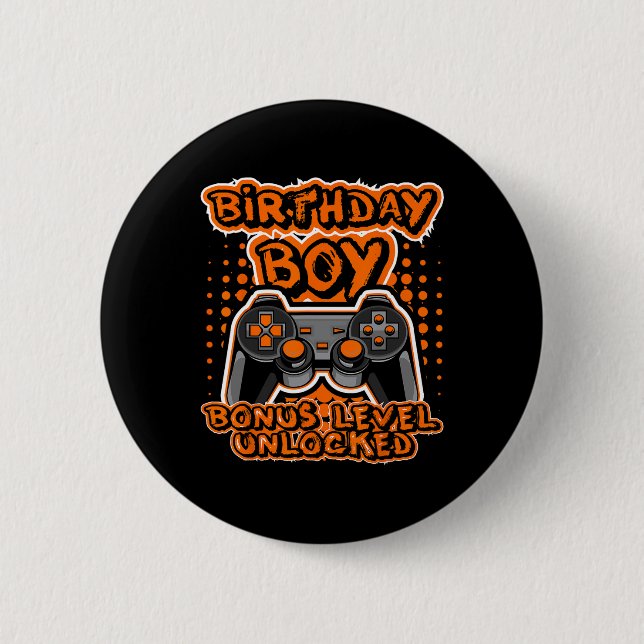Retro 8 Bit Gaming Orange Video Game Controller Bi Button (Front)