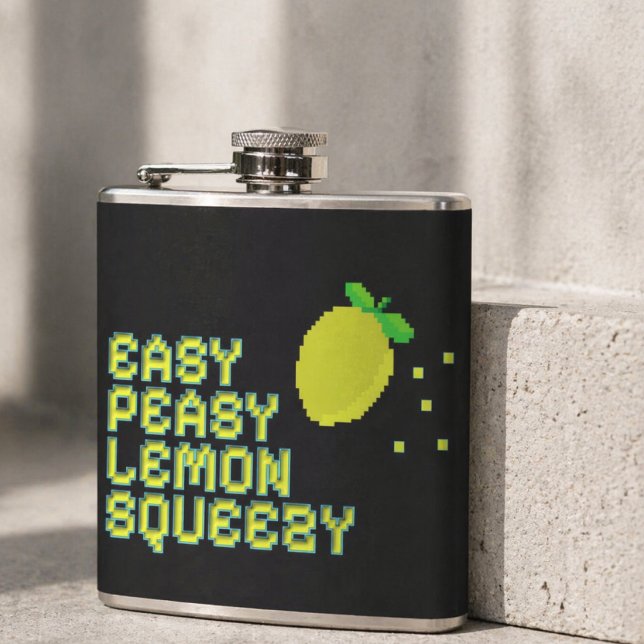 Retro 8-Bit Lemon Squeezy Flask - Funny Gamer  (Creator Uploaded)