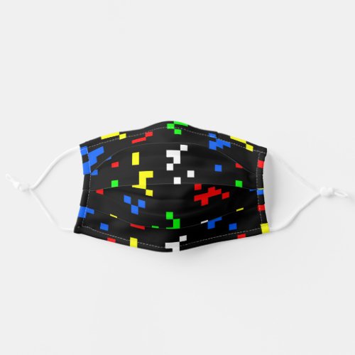 Retro 8 Bit Video Game Graphics Pattern Adult Cloth Face Mask
