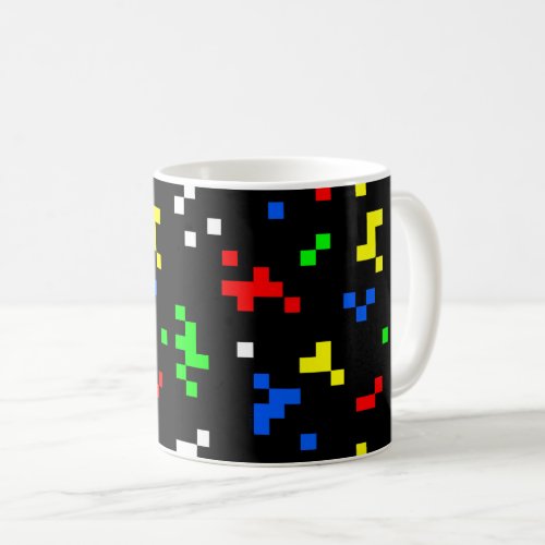 Retro 8 Bit Video Game Graphics Pattern Coffee Mug