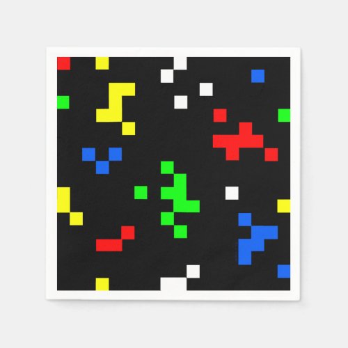 Retro 8 Bit Video Game Graphics Pattern Napkins