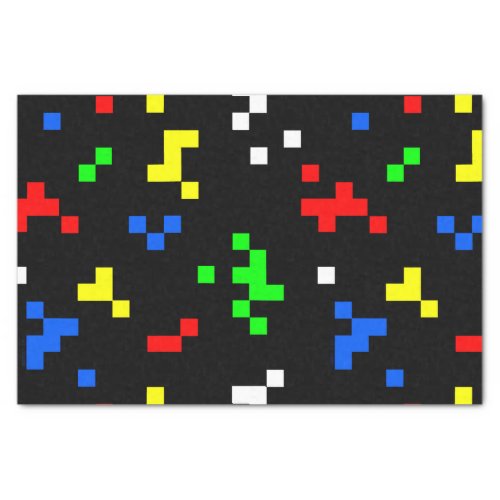 Retro 8 Bit Video Game Graphics Pattern Tissue Paper