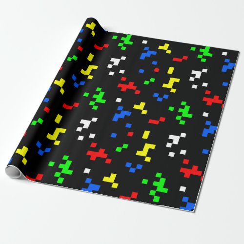 Retro 8 Bit Video Game Graphics Pattern Wrapping Paper