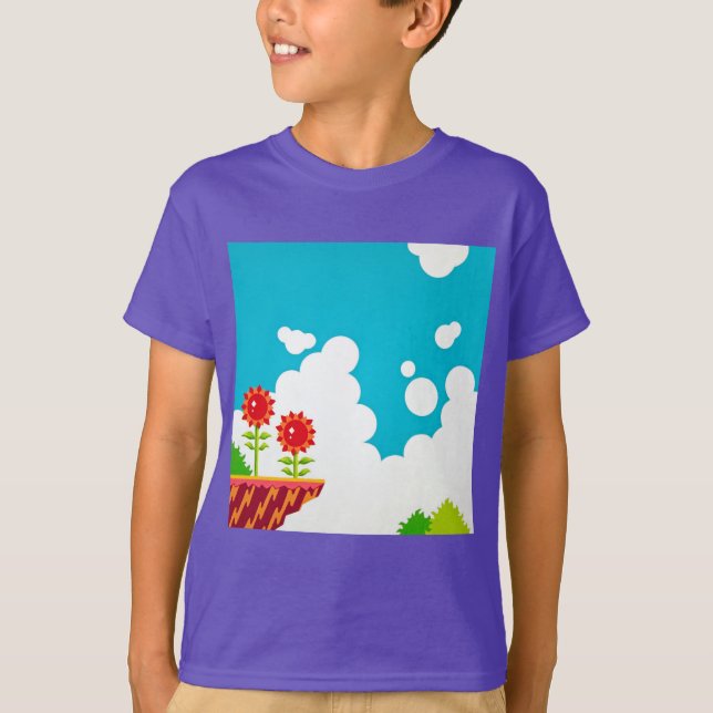 Retro 8-Bit Video Game Inspired Kids T-Shirt (Front)