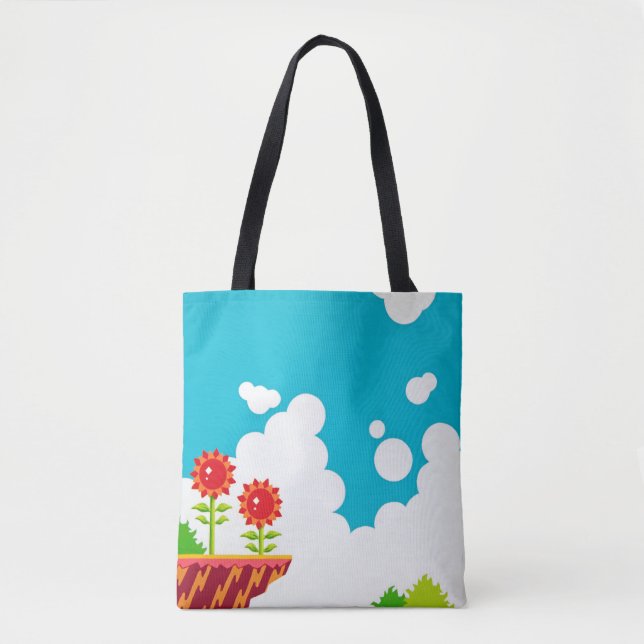 Retro 8-Bit Video Game Inspired Tote Bag (Front)