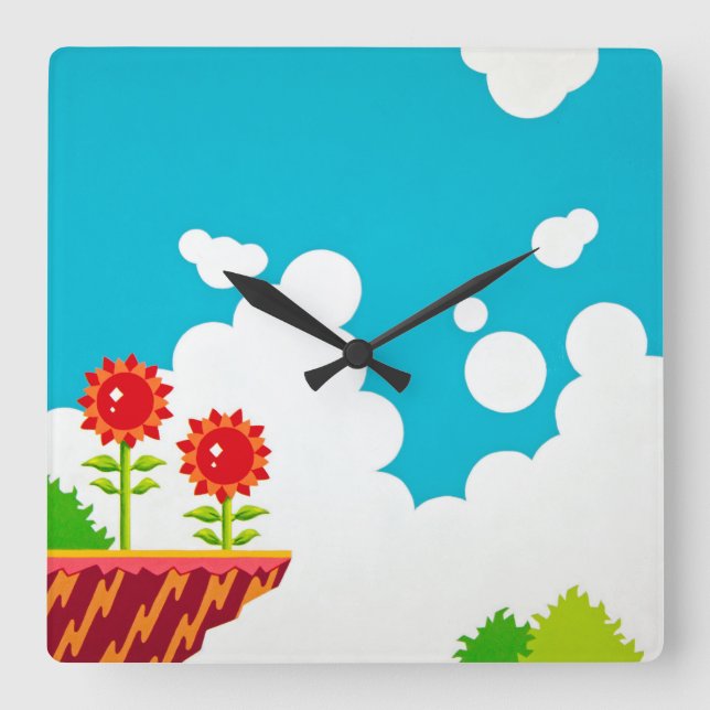 Retro 8-Bit Video Game Inspired Wall Clock (Front)