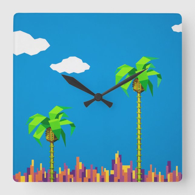 Retro 8-Bit Video Game Inspired Wall Clock (Front)