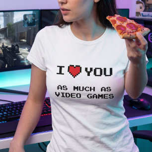 Retro 8-bit Video Gamer   Boyfriend Girlfriend T-Shirt