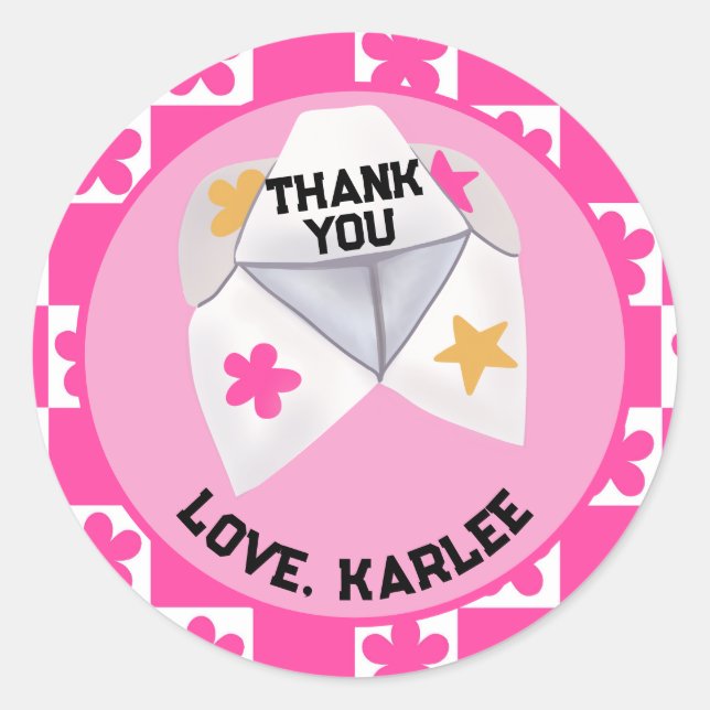 Retro 90’s Cootie Catcher Classic Round Sticker (Front)