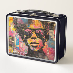Retro 90s 80s Vintage Pop Art Tin Lunch Box