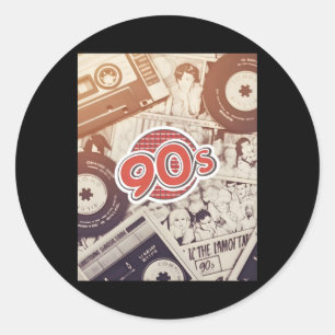 Retro 90s Aesthetic – Cette Tapes Nostalgia Vibes Classic Round Sticker