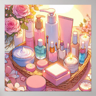 Retro 90s Anime Skin Care Aesthetic Poster
