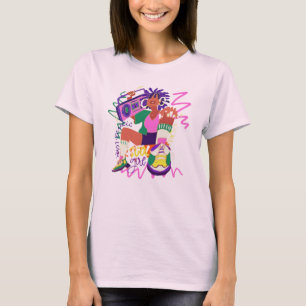 Retro 90s Boombox Girl Graphic Hoodie - Vibrant Ae T-Shirt