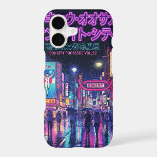 Retro 90s City Pop Night: Neon Tokyo & Osaka Rain  iPhone 17 Case