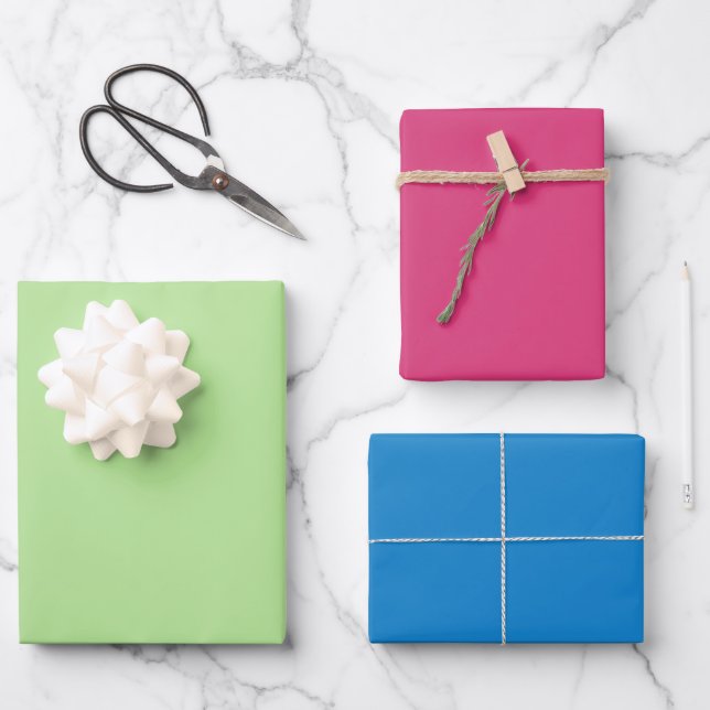 Retro 90s Color Block Wrapping Paper Sheets (Front)