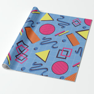Retro 90s Geometric Pattern Wrapping Paper