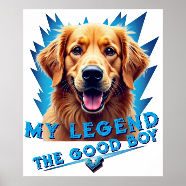 Retro 90s Golden Retriever Mascot Custom Gifts Poster (Front)