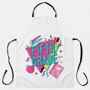 Retro 90s Grade Teacher Back to School Apron