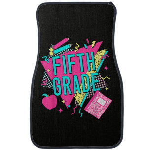 Retro 90s Grade Teacher Back to School Car Floor Mat