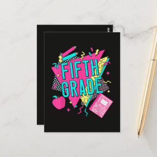 Retro 90s Grade Teacher Back to School Postcard