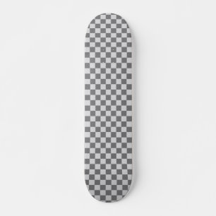 Retro 90s Gray Checkered Pattern Checkerboard Skateboard