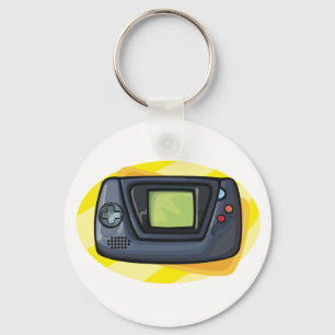 Retro 90s Handheld Game Console Gamer Keychain
