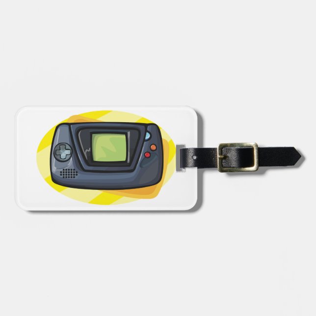 Retro 90s Handheld Game Console Gamer Luggage Tag (Front Horizontal)