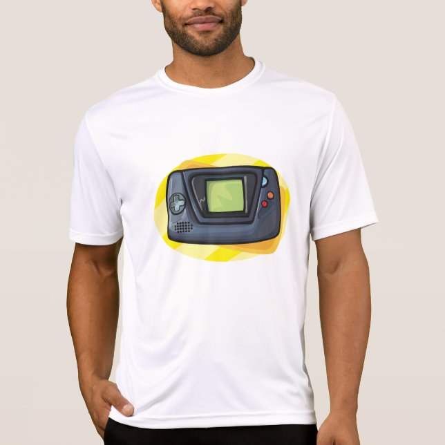 Retro 90s Handheld Game Console Gamer T-Shirt (Front)