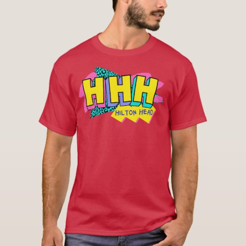 Retro 90s Hilton Head HHH Rad Memphis Style 90s Vi T_Shirt