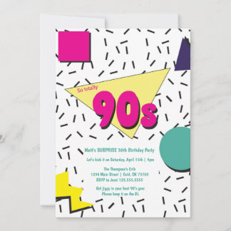 Retro 90s Invitation Block Themed