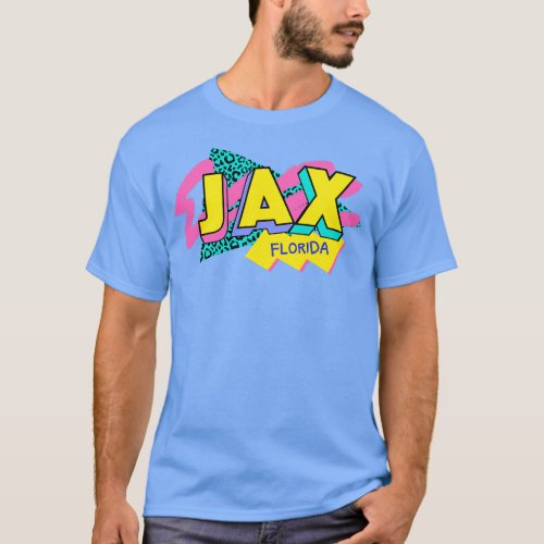 Retro 90s Jacksonville JAX Rad Memphis Style 90s V T_Shirt