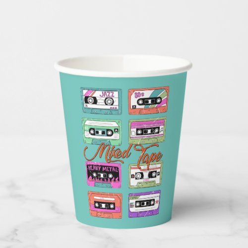 Retro 90s Mixed Tape Cassette Birthday Party Paper Cups