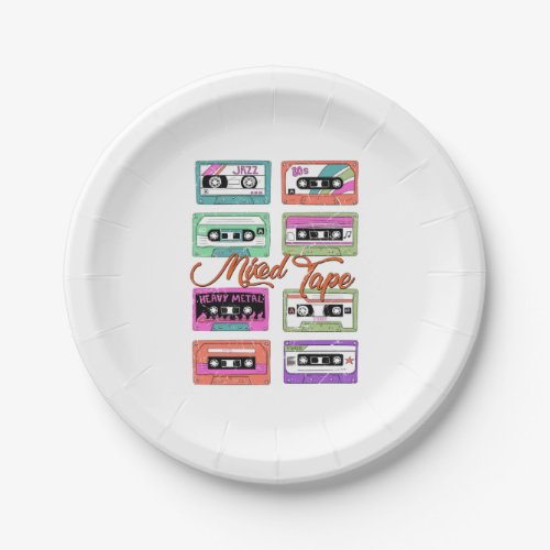 Retro 90s Mixed Tape Cassette Birthday Party Paper Plates