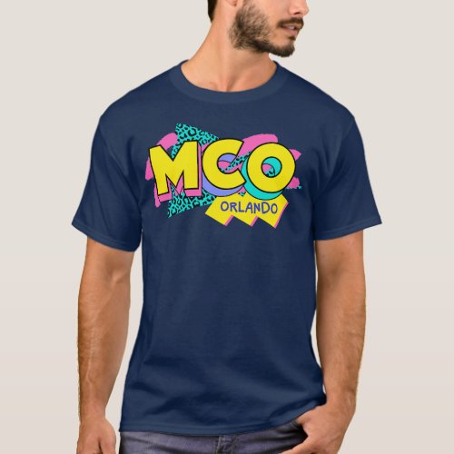 Retro 90s Orlando MCO Rad Memphis Style 90s Vibes T_Shirt