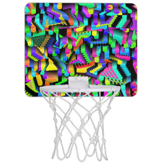 RETRO 90S PATTERN MINI BASKETBALL HOOP