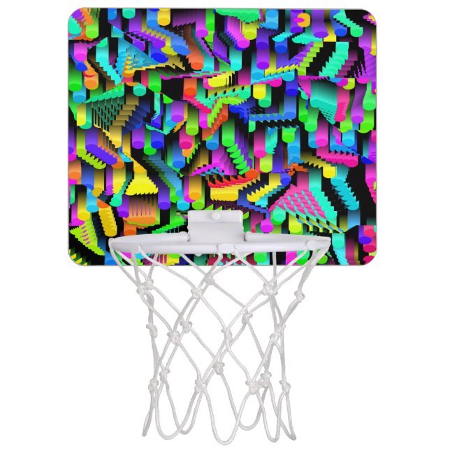 RETRO 90S PATTERN MINI BASKETBALL HOOP (Front)