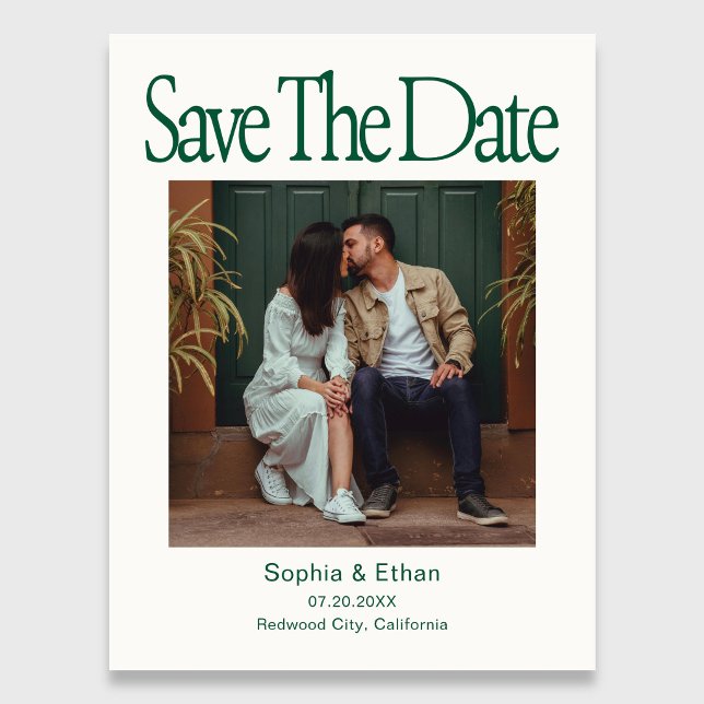 Retro 90s Photo Wedding Save The Date Announcement Postcard (Creator Uploaded)