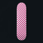 Retro 90s Pink Checkered Pattern Checkerboard Skateboard<br><div class="desc">Pink Checkered Pattern Retro 90s Checkerboard Skateboard</div>