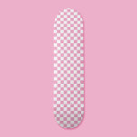 Retro 90s Pink Checkered Pattern Checkerboard Skateboard<br><div class="desc">Turquoise Checkered Pattern Retro 90s Checkerboard Skateboard</div>