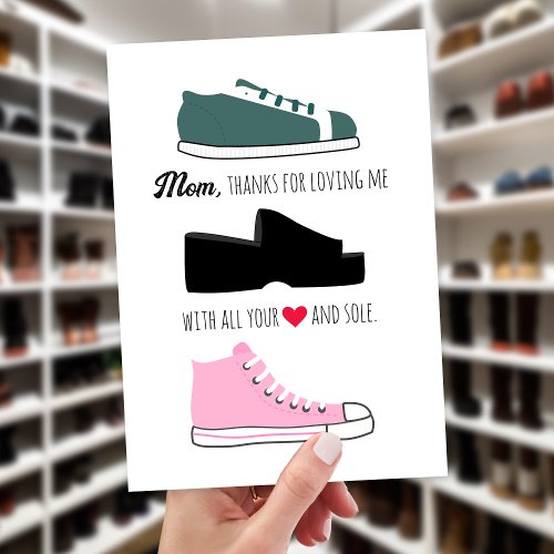 Retro 90s Shoes Throwback Mothers Day Card