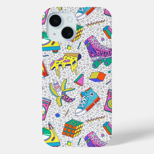 Retro 90s Skate Party Pattern Case-Mate iPhone Case (Back)